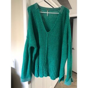 Free People Take Me Over V Neck Oversized Sweater